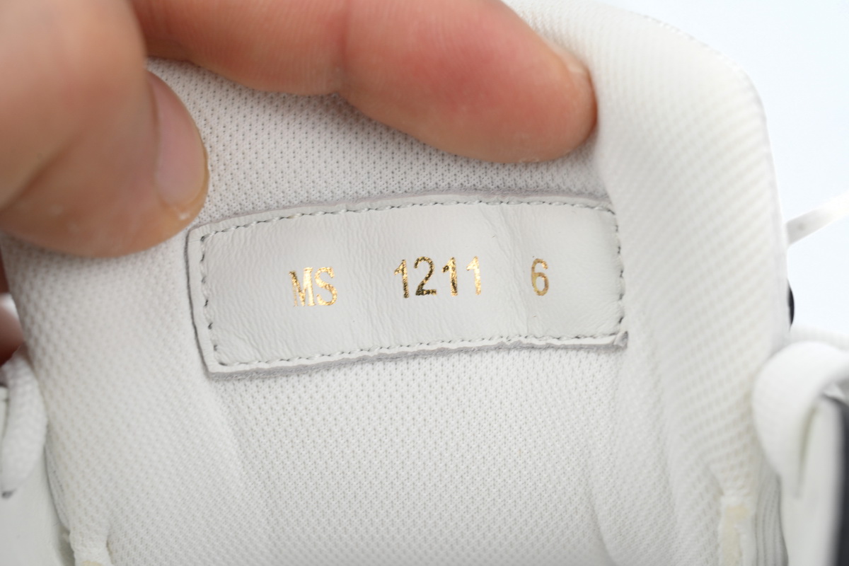 Louis Vuitton Trainer Sneaker Alligator Leather Tongue White Black