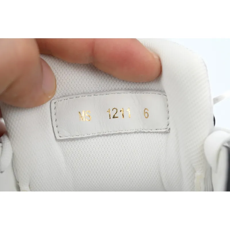 Louis Vuitton Trainer Sneaker Alligator Leather Tongue White Black