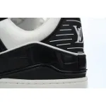 Louis Vuitton Trainer Sneaker Alligator Leather Tongue White Black