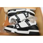 Louis Vuitton Trainer Sneaker Alligator Leather Tongue White Black