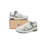 Louis Vuitton Trainer Sneaker Alligator Leather White Gray
