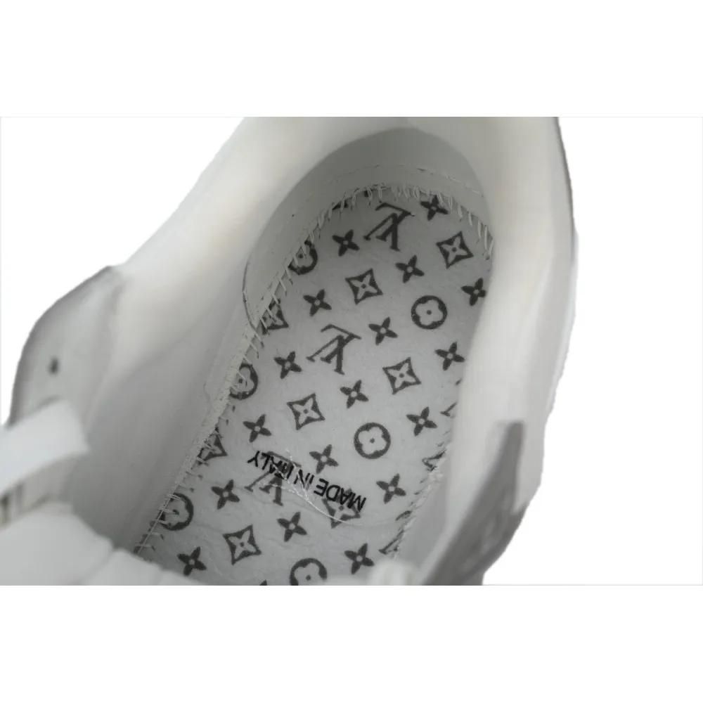 Louis Vuitton Trainer Sneaker Alligator Leather White Gray