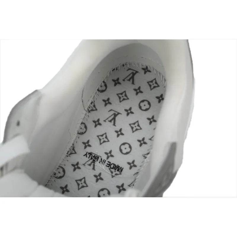 Louis Vuitton Trainer Sneaker Alligator Leather White Gray