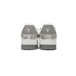 Louis Vuitton Trainer Sneaker Alligator Leather White Gray