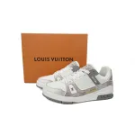 Louis Vuitton Trainer Sneaker Alligator Leather White Gray