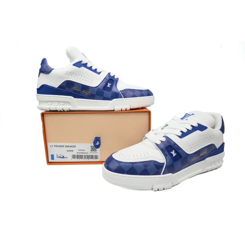 Louis Vuitton Trainer Sneaker Golf White Blue