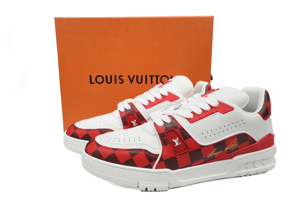 Louis Vuitton Trainer Sneaker Golf White Red