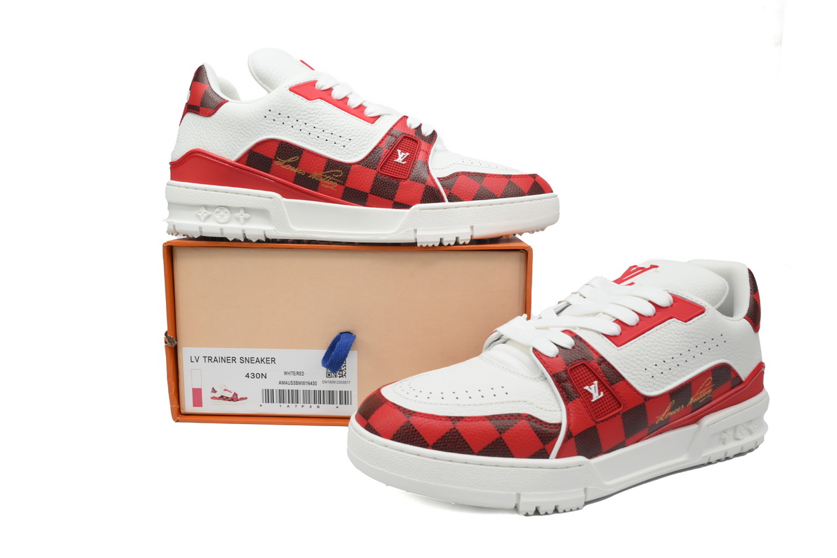 Louis Vuitton Trainer Sneaker Golf White Red