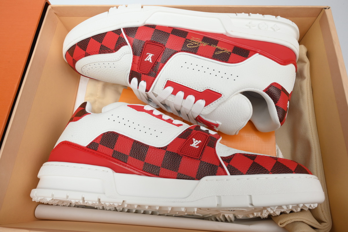 Louis Vuitton Trainer Sneaker Golf White Red