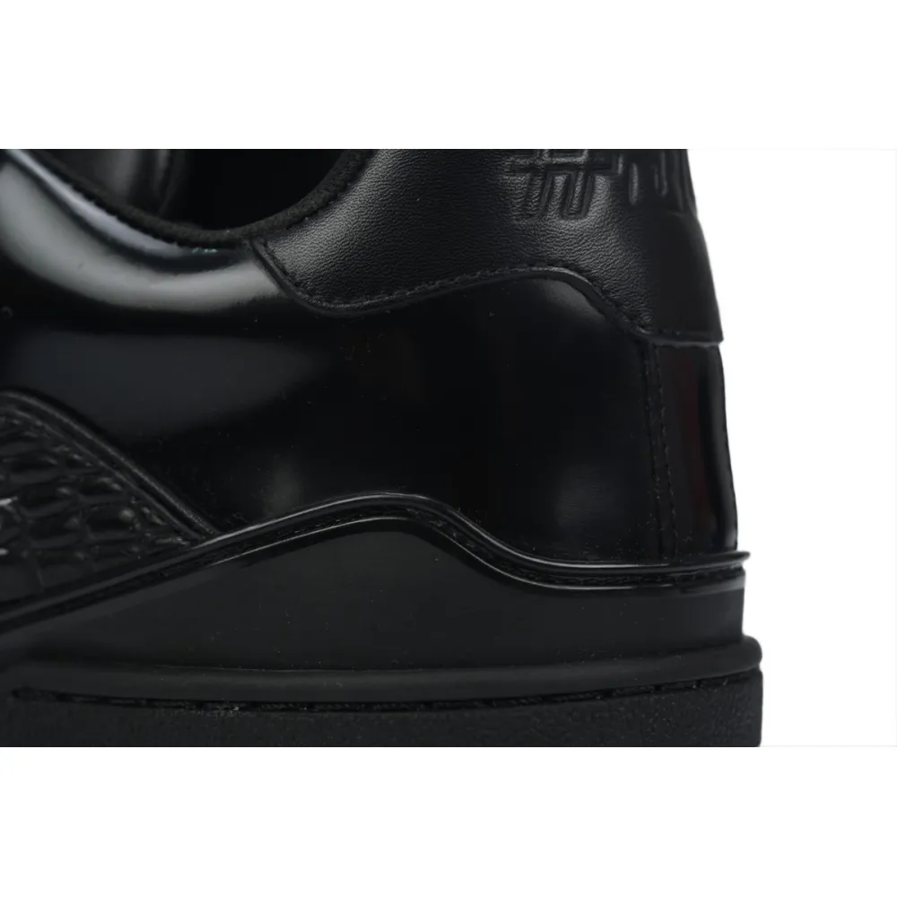 Louis Vuitton Trainer Sneaker Half Alligator Leather Black
