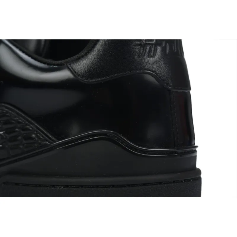 Louis Vuitton Trainer Sneaker Half Alligator Leather Black