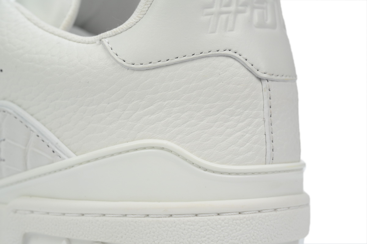 Louis Vuitton Trainer Sneaker Half Alligator Leather White