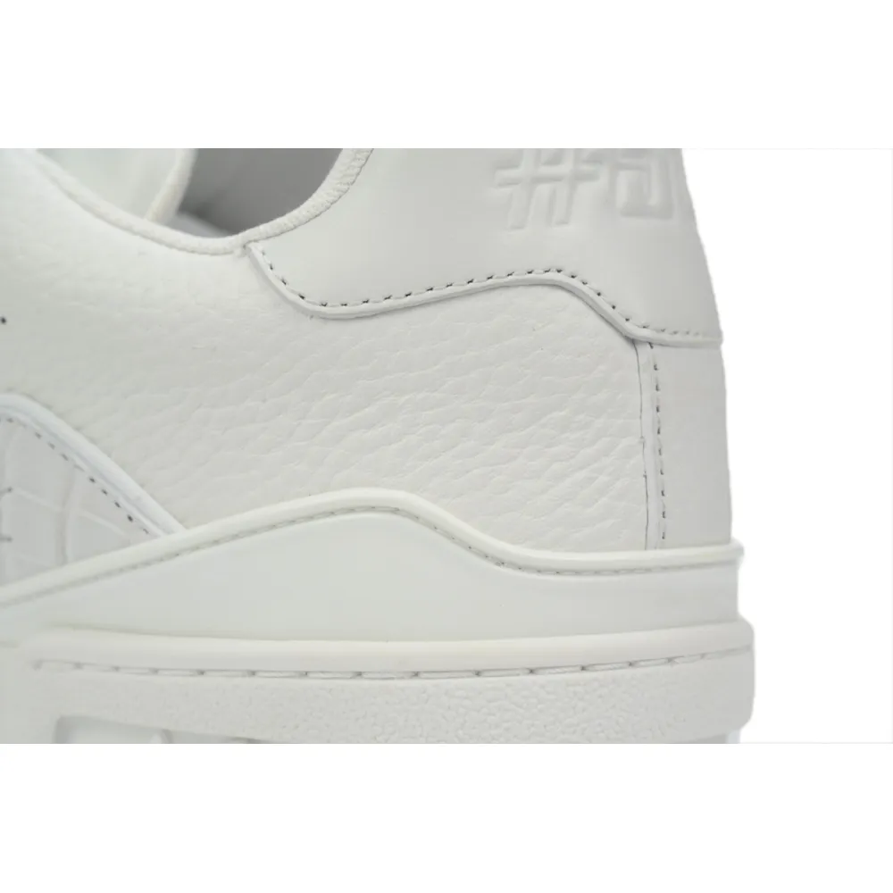 Louis Vuitton Trainer Sneaker Half Alligator Leather White