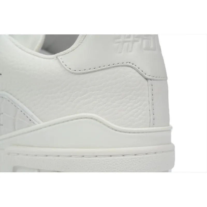 Louis Vuitton Trainer Sneaker Half Alligator Leather White