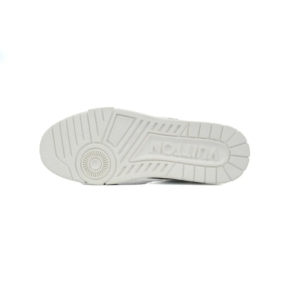 Louis Vuitton Trainer Sneaker Half Alligator Leather White