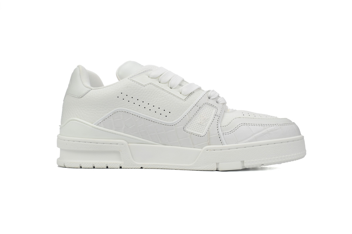 Louis Vuitton Trainer Sneaker Half Alligator Leather White