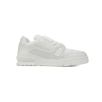 Louis Vuitton Trainer Sneaker Half Alligator Leather White 02