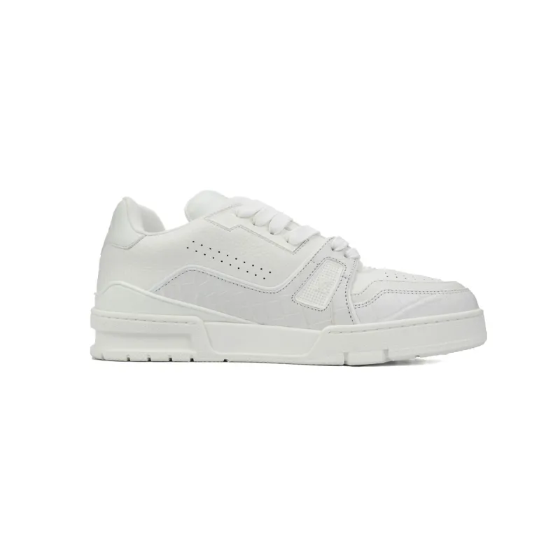 Louis Vuitton Trainer Sneaker Half Alligator Leather White