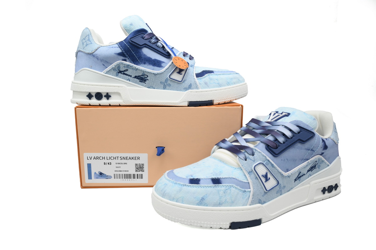 Louis Vuitton Trainer Sneaker Rendered Blue Fabric 1ACVNC