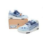 Louis Vuitton Trainer Sneaker Rendered Blue Fabric 1ACVNC