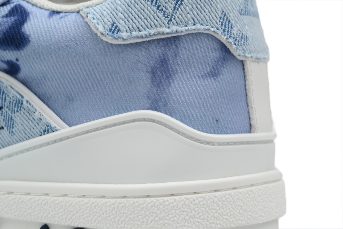 Louis Vuitton Trainer Sneaker Rendered Blue Fabric 1ACVNC