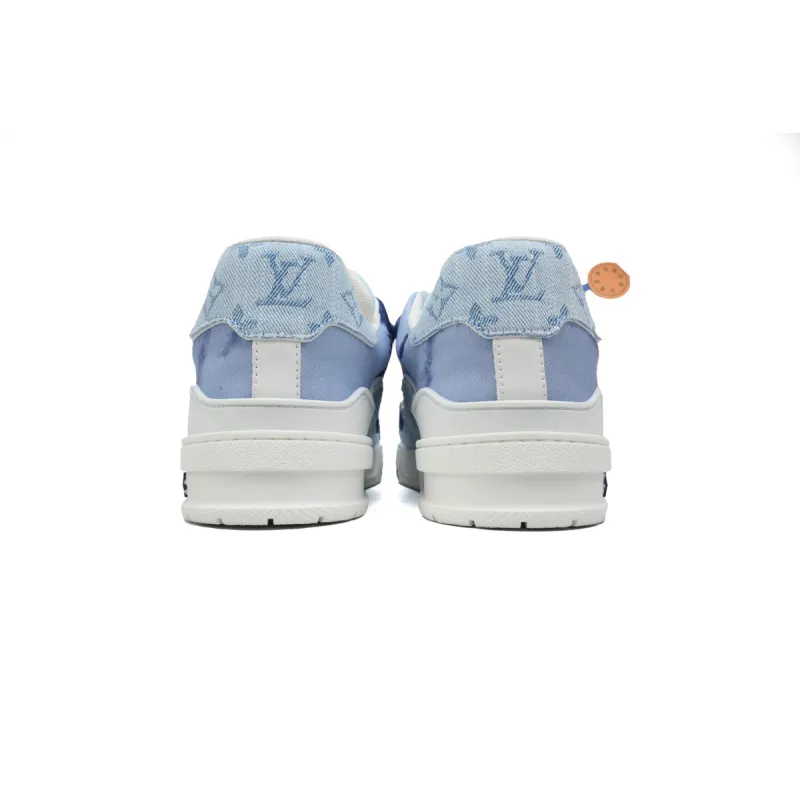 Louis Vuitton Trainer Sneaker Rendered Blue Fabric 1ACVNC