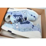 Louis Vuitton Trainer Sneaker Rendered Blue Fabric 1ACVNC
