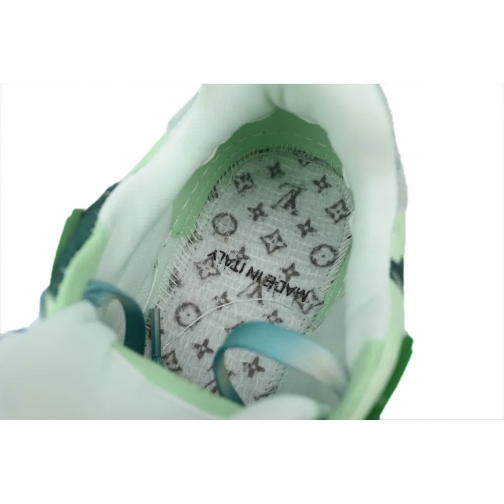 Louis Vuitton Trainer Sneaker Rendered Green Fabric 1ACVNR