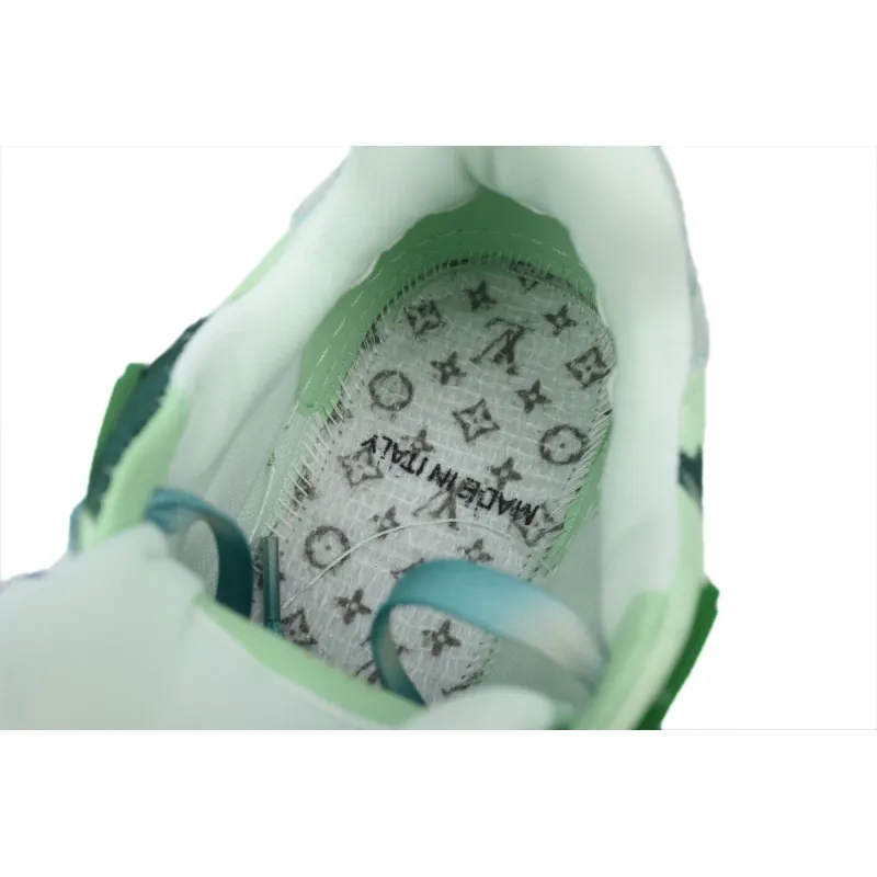 Louis Vuitton Trainer Sneaker Rendered Green Fabric 1ACVNR