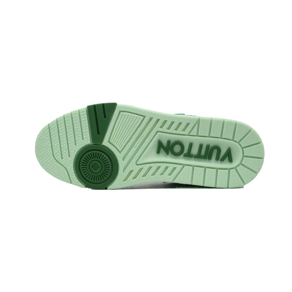 Louis Vuitton Trainer Sneaker Rendered Green Fabric 1ACVNR
