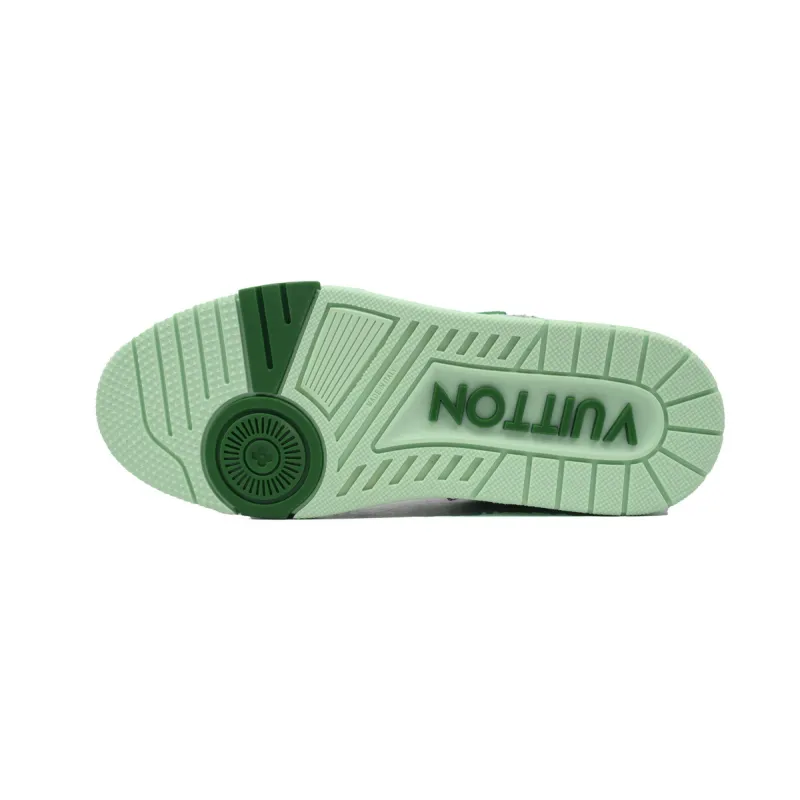 Louis Vuitton Trainer Sneaker Rendered Green Fabric 1ACVNR