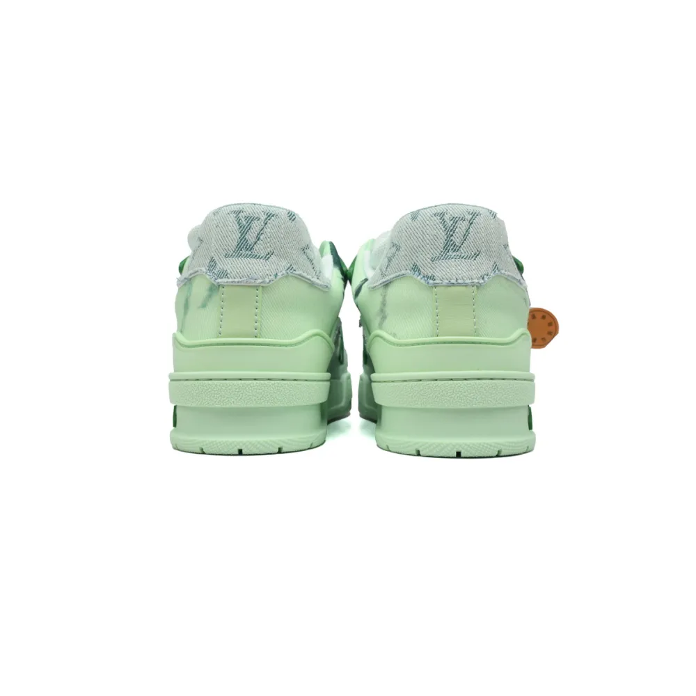 Louis Vuitton Trainer Sneaker Rendered Green Fabric 1ACVNR