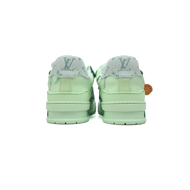 Louis Vuitton Trainer Sneaker Rendered Green Fabric 1ACVNR