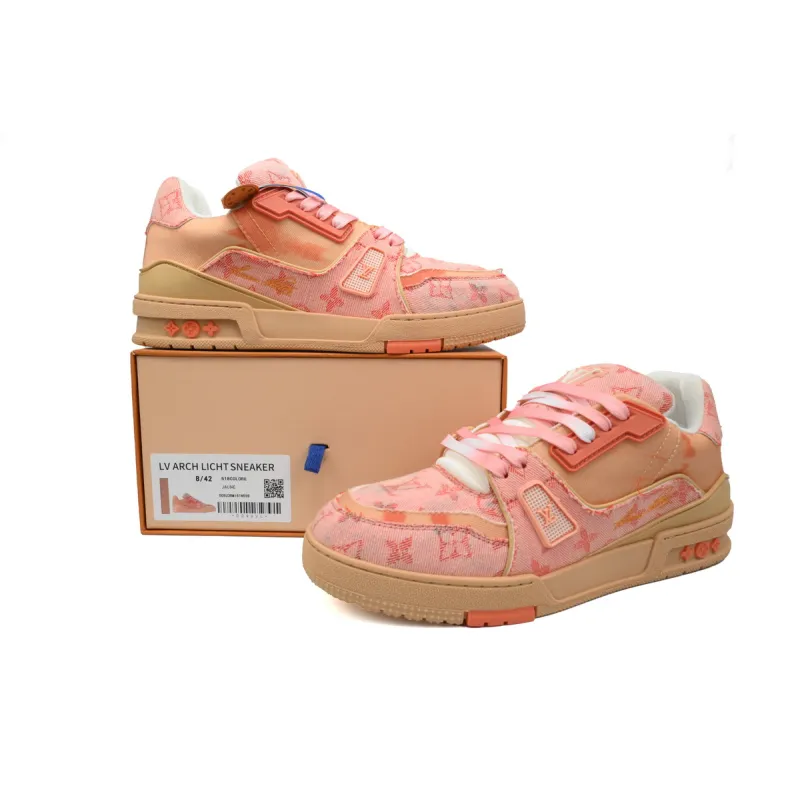 Louis Vuitton Trainer Sneaker Rendered Orange Fabric 1ACVMX