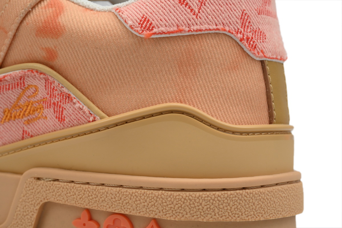 Louis Vuitton Trainer Sneaker Rendered Orange Fabric 1ACVMX
