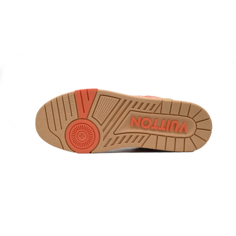 Louis Vuitton Trainer Sneaker Rendered Orange Fabric 1ACVMX