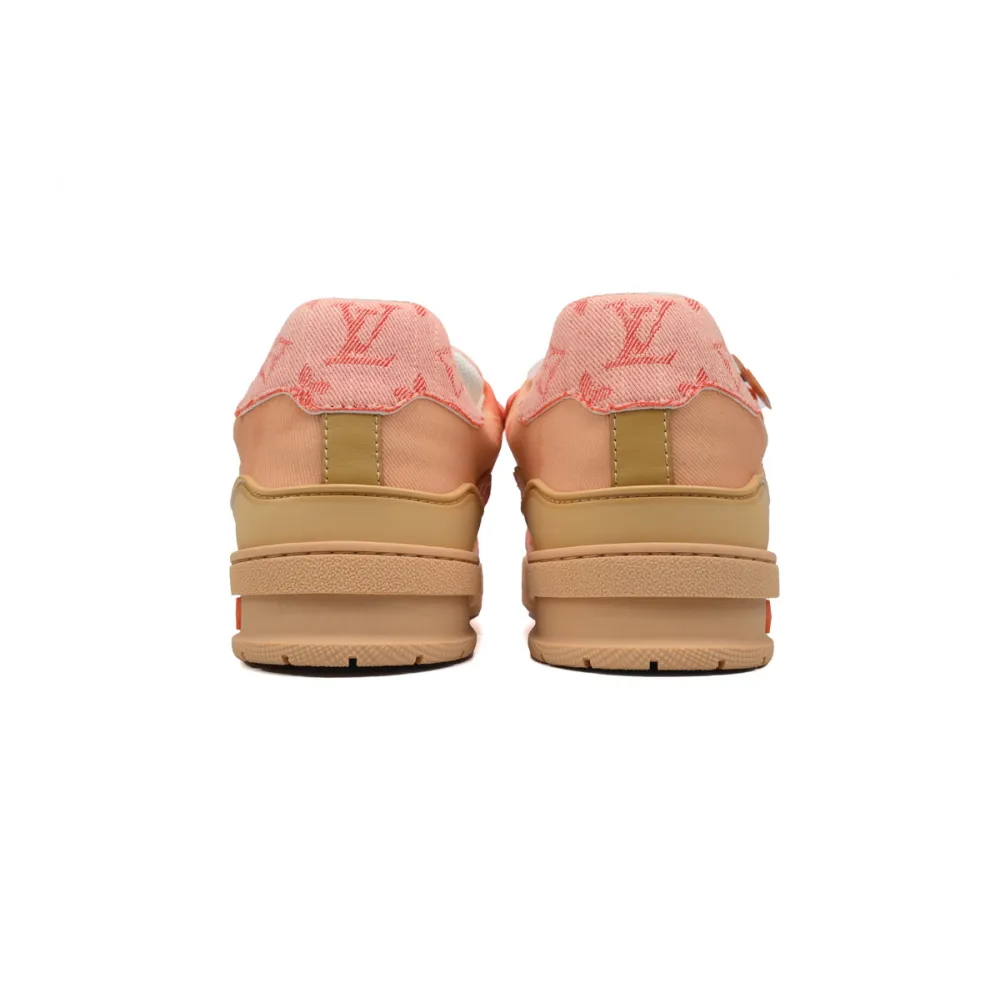 Louis Vuitton Trainer Sneaker Rendered Orange Fabric 1ACVMX
