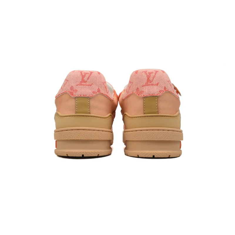 Louis Vuitton Trainer Sneaker Rendered Orange Fabric 1ACVMX
