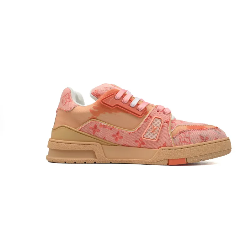 Louis Vuitton Trainer Sneaker Rendered Orange Fabric 1ACVMX