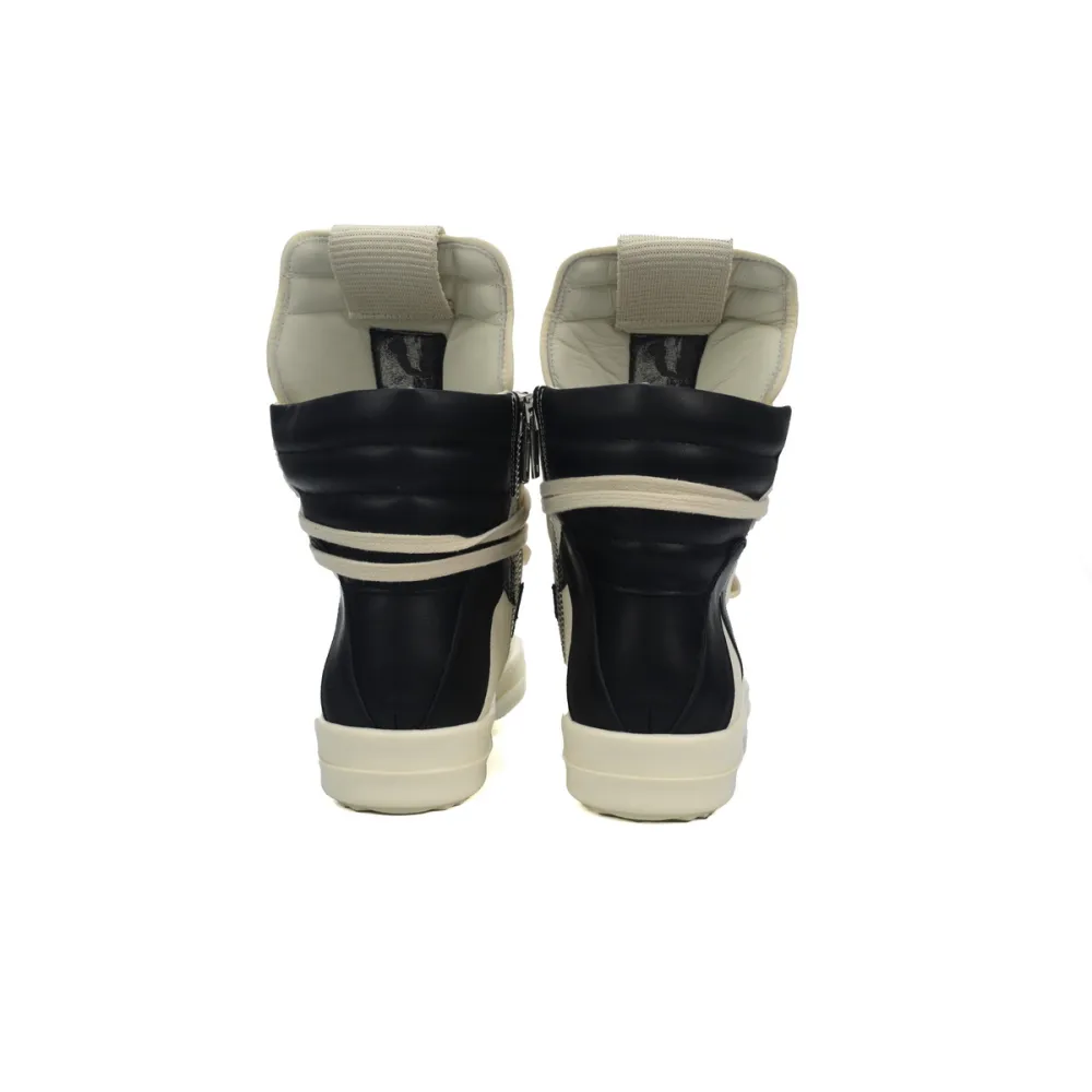 rick owens baby off-white & black geobasket sneakers white