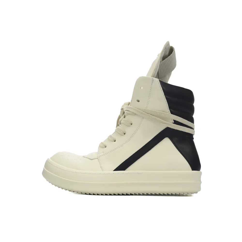 rick owens baby off-white & black geobasket sneakers white