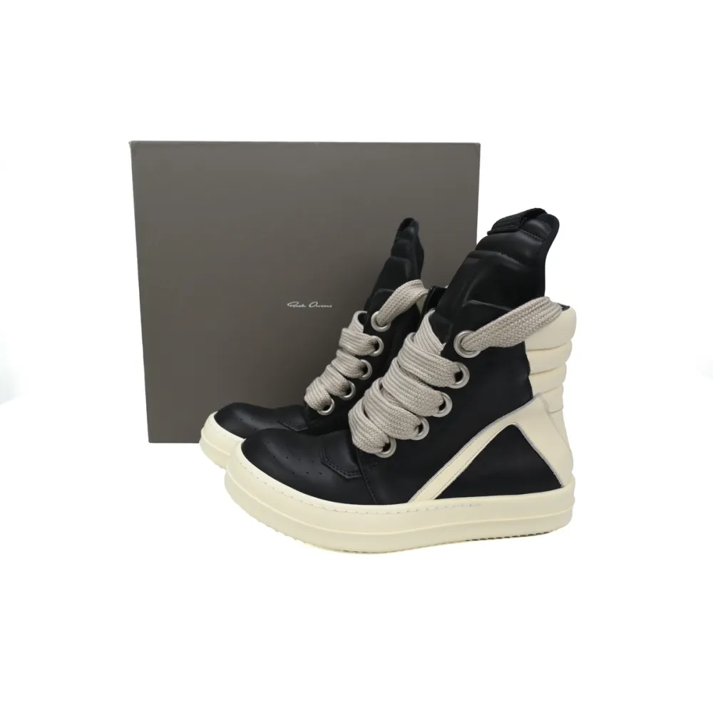 rick owens geobasket oversized eylet black white