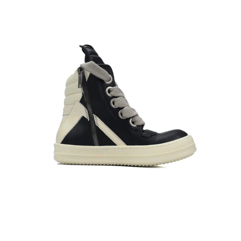 rick owens geobasket oversized eylet black white