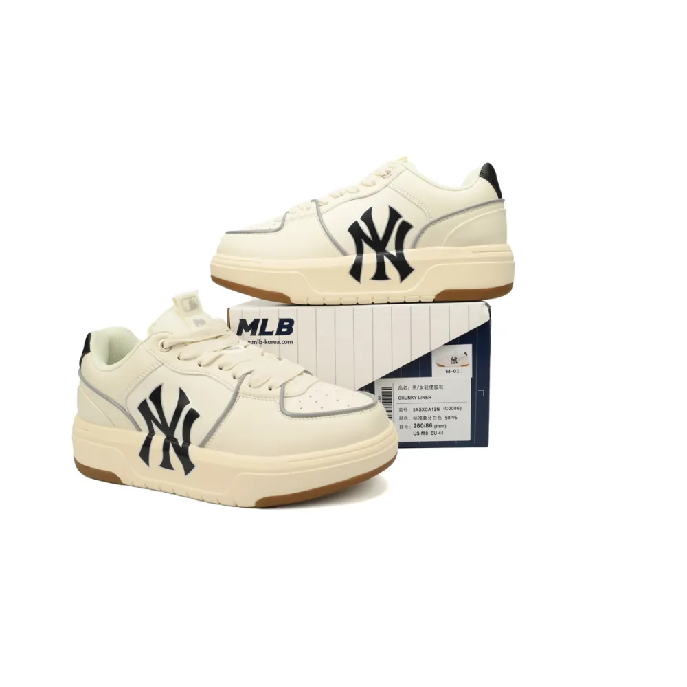 giày mlb chunky liner low new york yankees 'ivory' 3asxga12n-50ivs