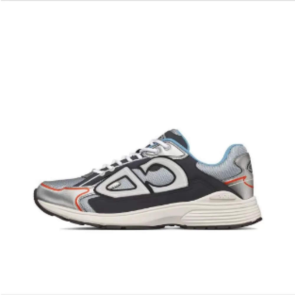 dior b30 silver-tone deep grey trainer