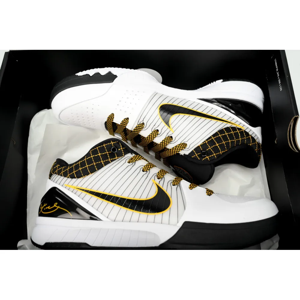 nike kobe 4 protro white black del sol av6339-101