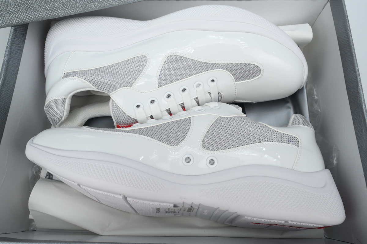 Patent Leather And Technical Fabric Prada America's Cup Sneakers