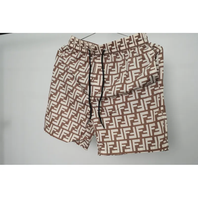 Fendi Fabric Swim Shorts Beige CK AA9BN