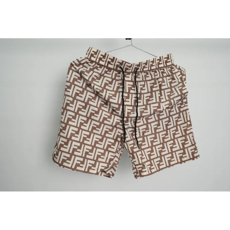 Fendi Fabric Swim Shorts Beige CK AA9BN