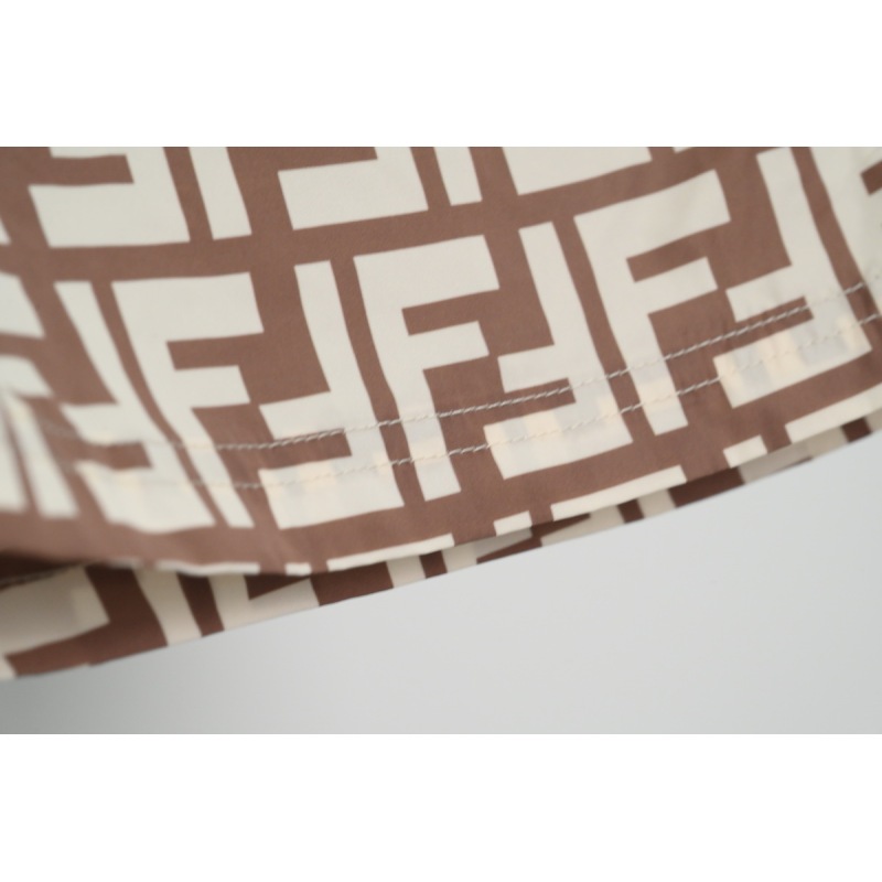 Fendi Fabric Swim Shorts Beige CK AA9BN